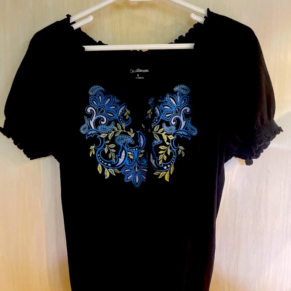 Women’s peasant style tunic with cap sleeves. Size small. Super cute! - Picture 1 of 3